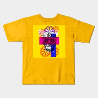 floral catrina in ecopop pose Kids T-Shirt